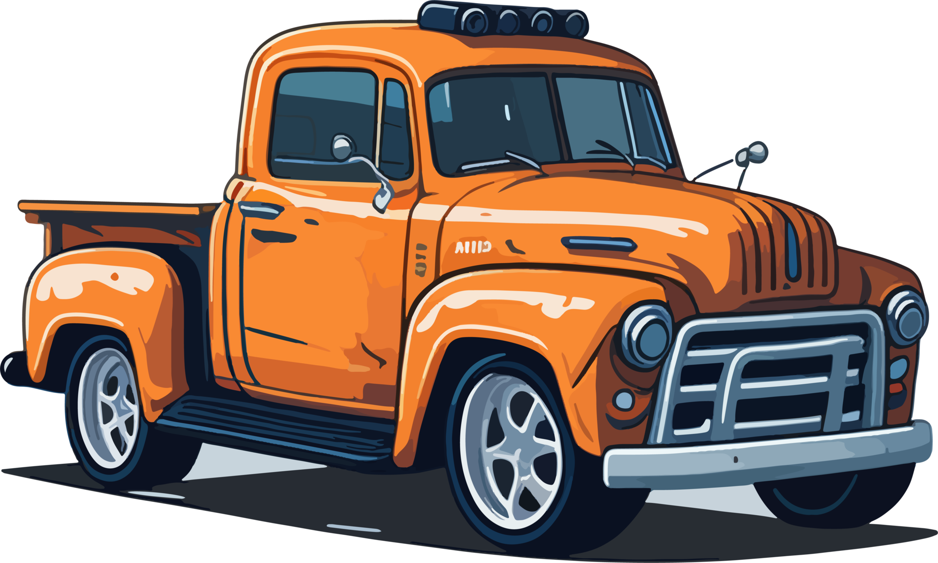 Old Pick Up Car Cartoon with AI Generative 23982025 PNG