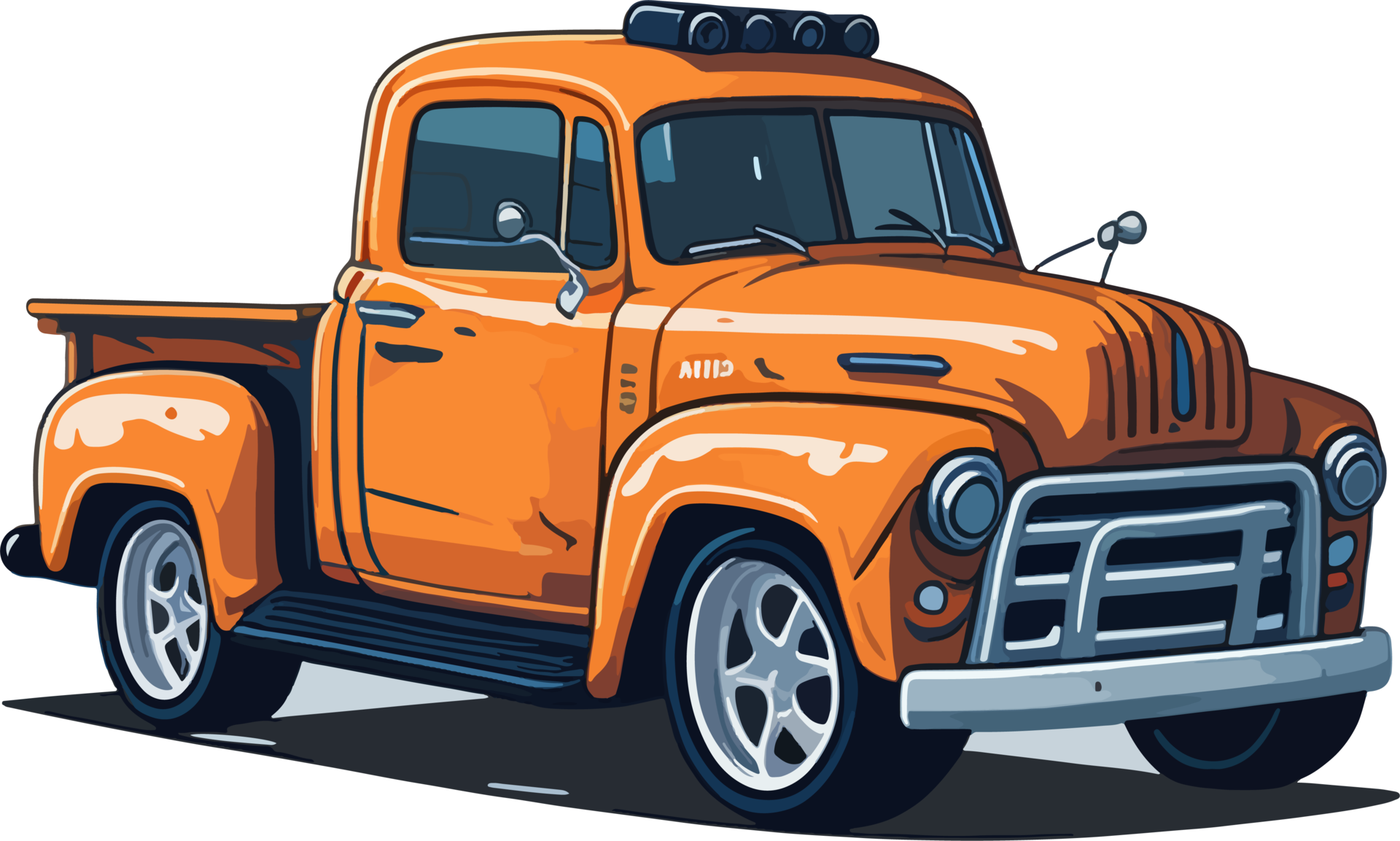 old-pick-up-car-cartoon-with-23982025-png