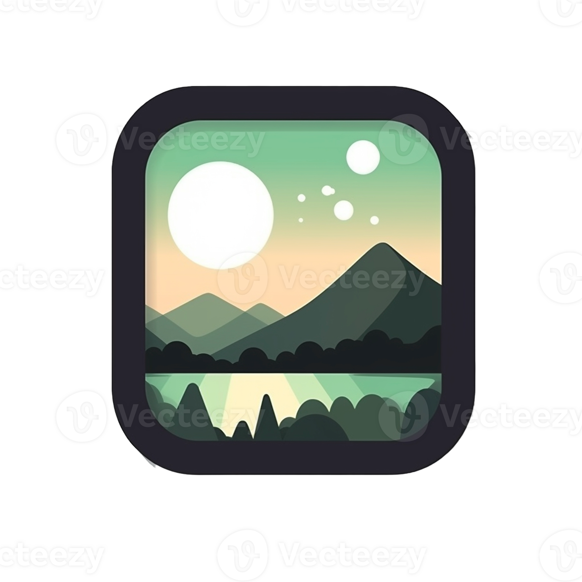 Squared icon with round edges for nature app, created with 23982080 PNG