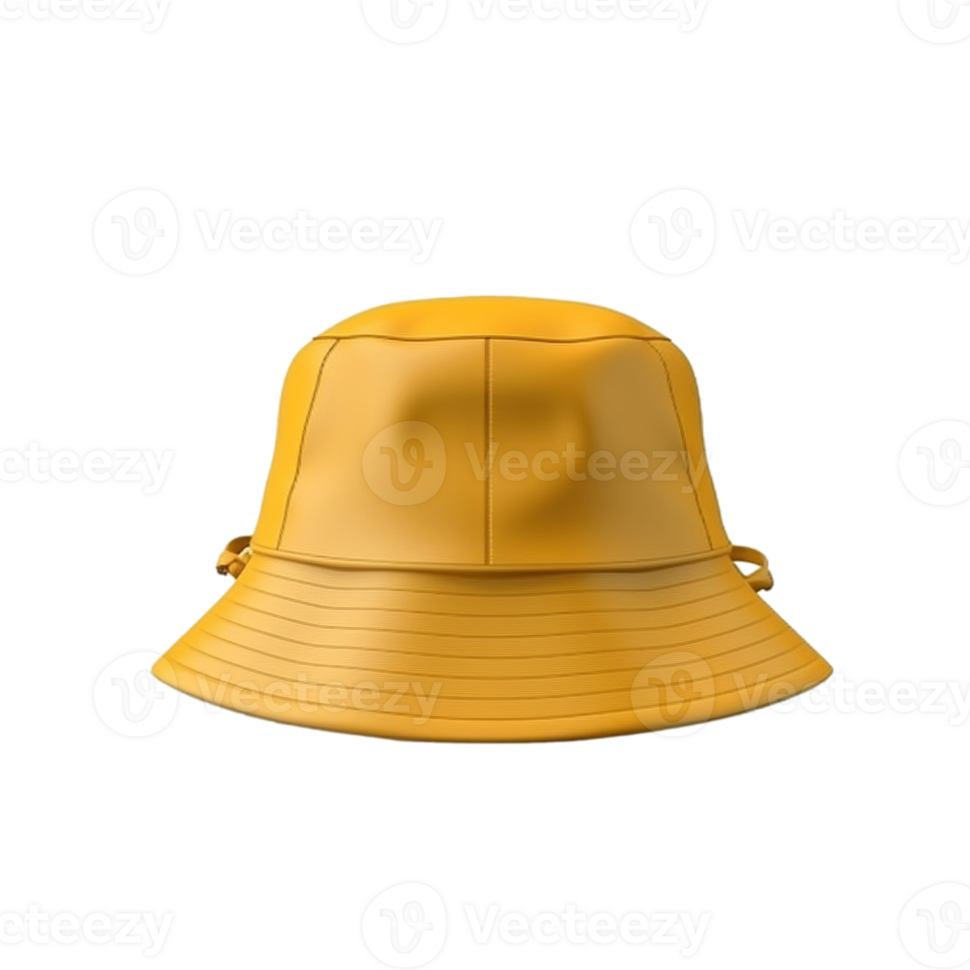 Yellow bucket hat isolated on transparent background, created with