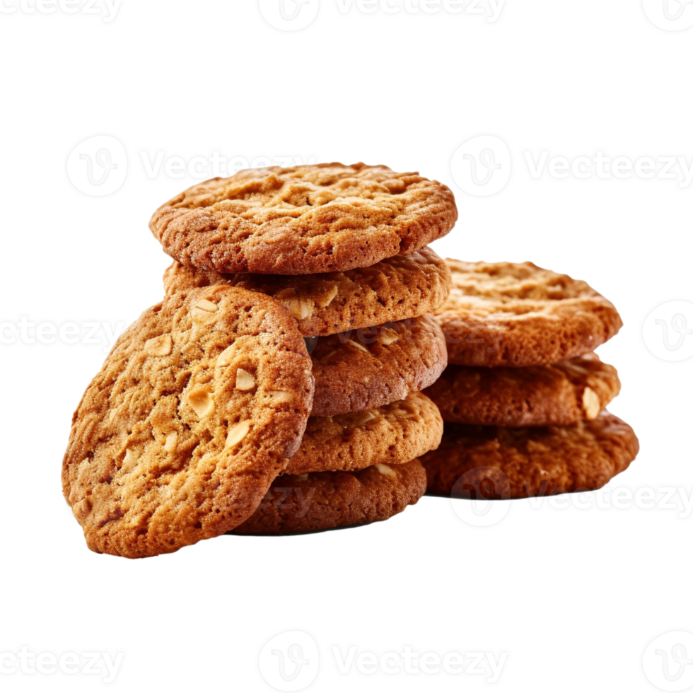 Oatmeal cookies isolated on transparent background, created with png