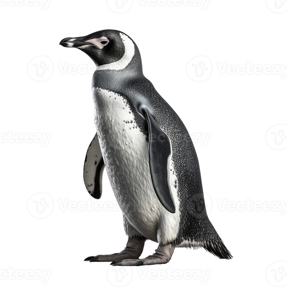 Penguin on transparent background, created with png