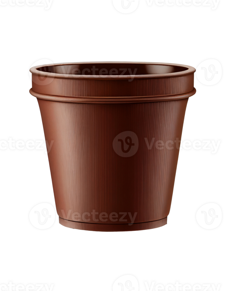 Decorative brown pot on transparent background, created with png