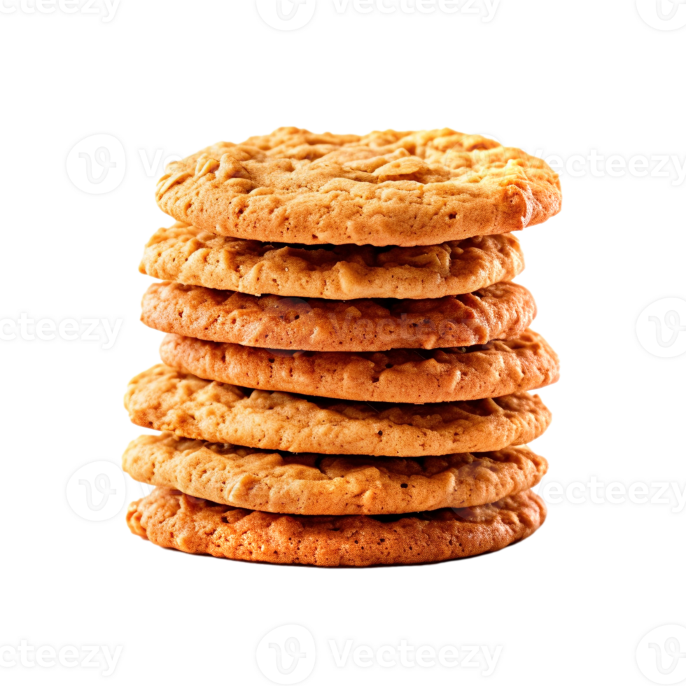 Oatmeal cookies isolated on transparent background, created with png