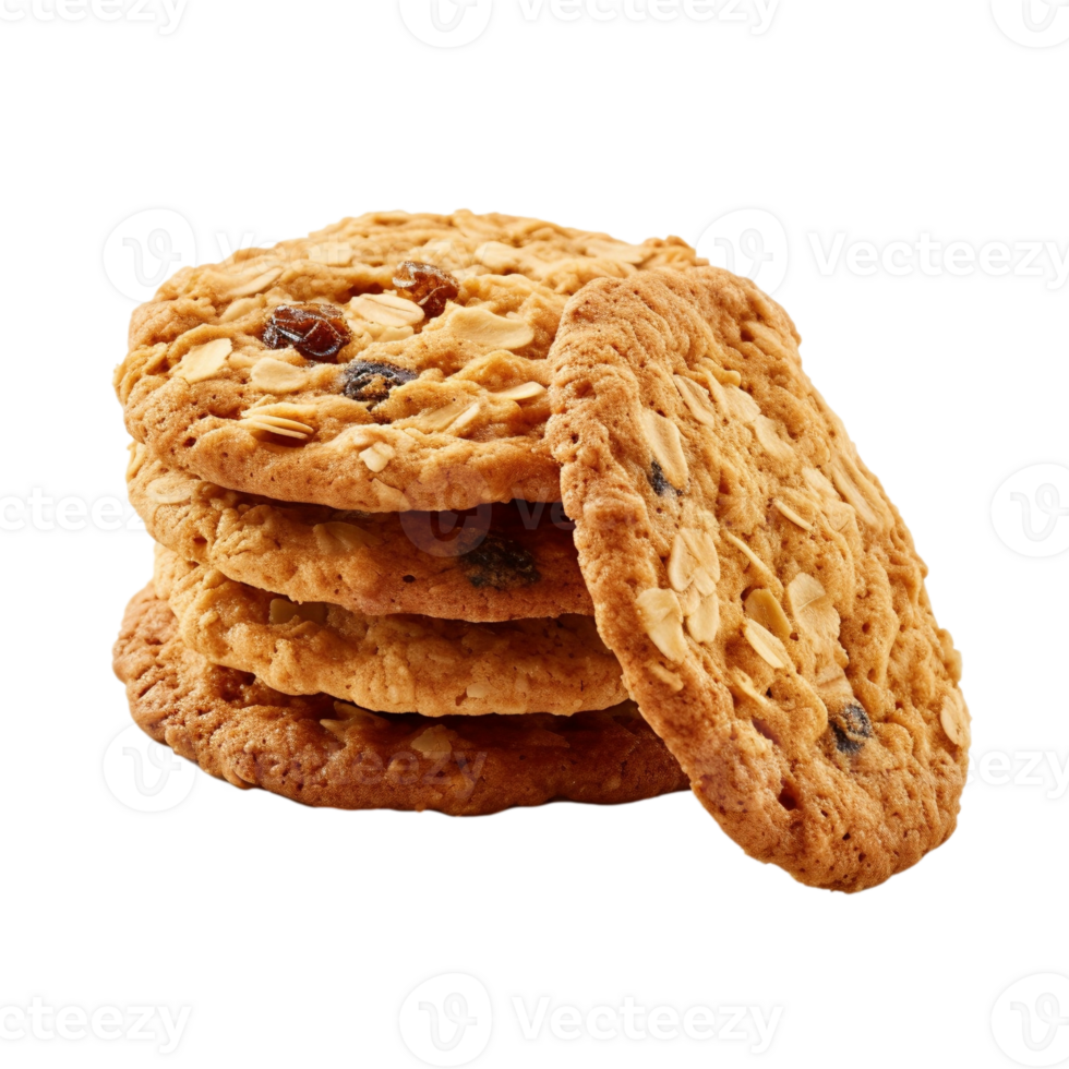 Oatmeal cookies isolated on transparent background, created with png