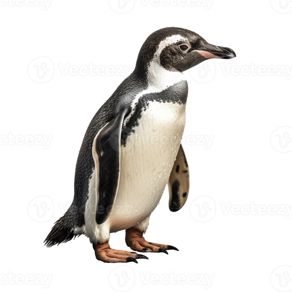 Penguin on transparent background, created with png