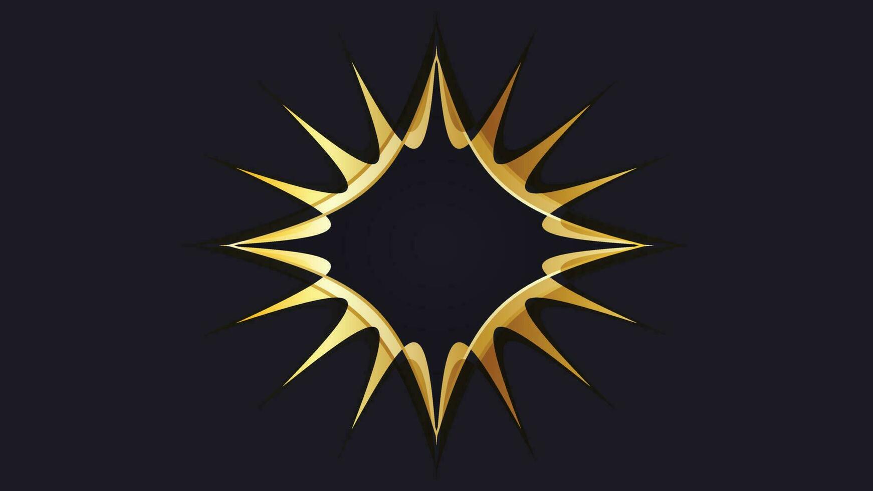 Gold Emblem on Black Background vector