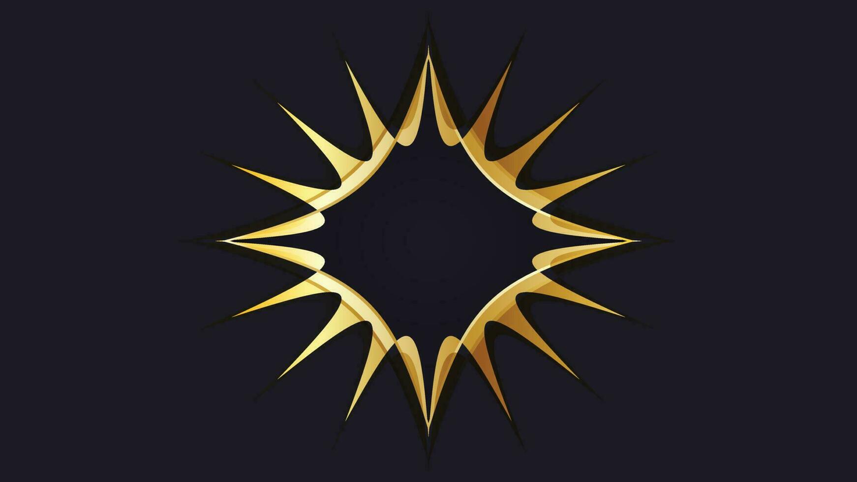 oro emblema en negro antecedentes vector