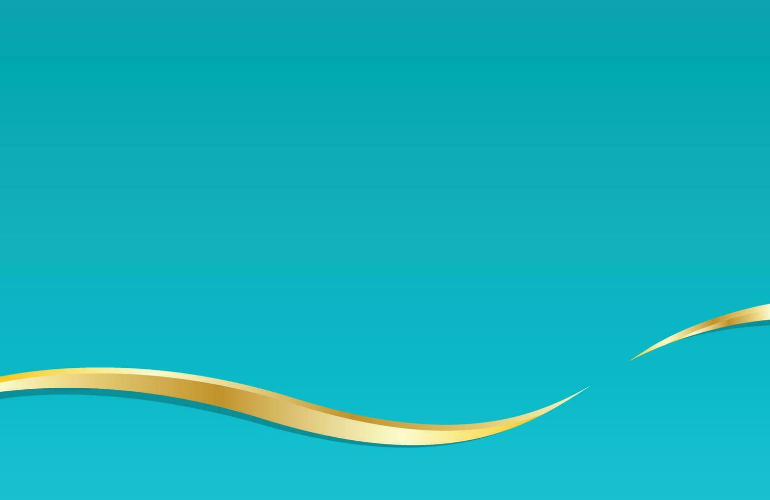 Golden Line on Teal Background vector