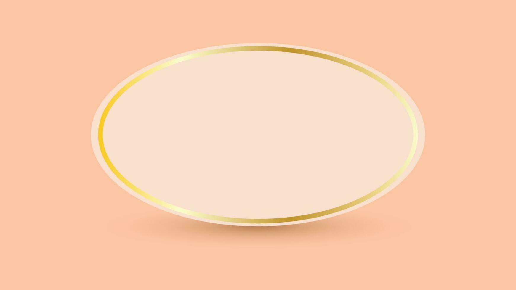 Ellipse Shape on Cream Color Background vector