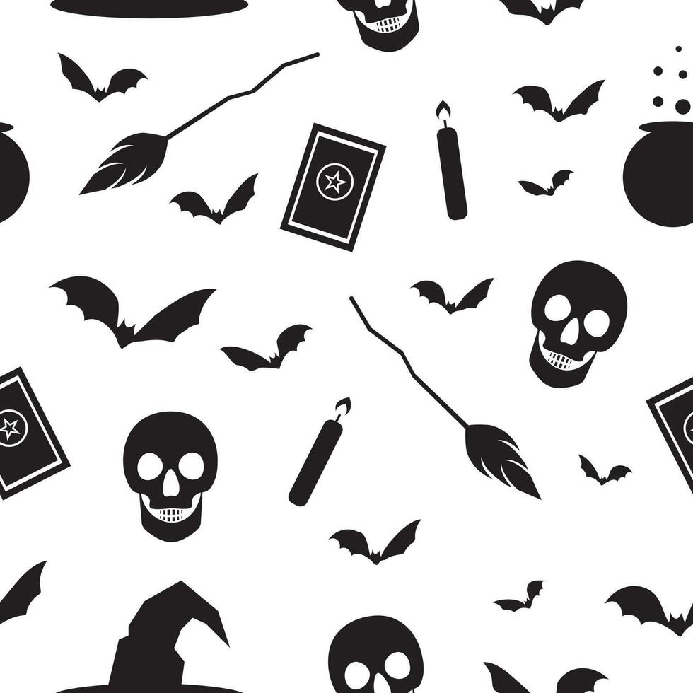 Black and White Halloween Pattern vector