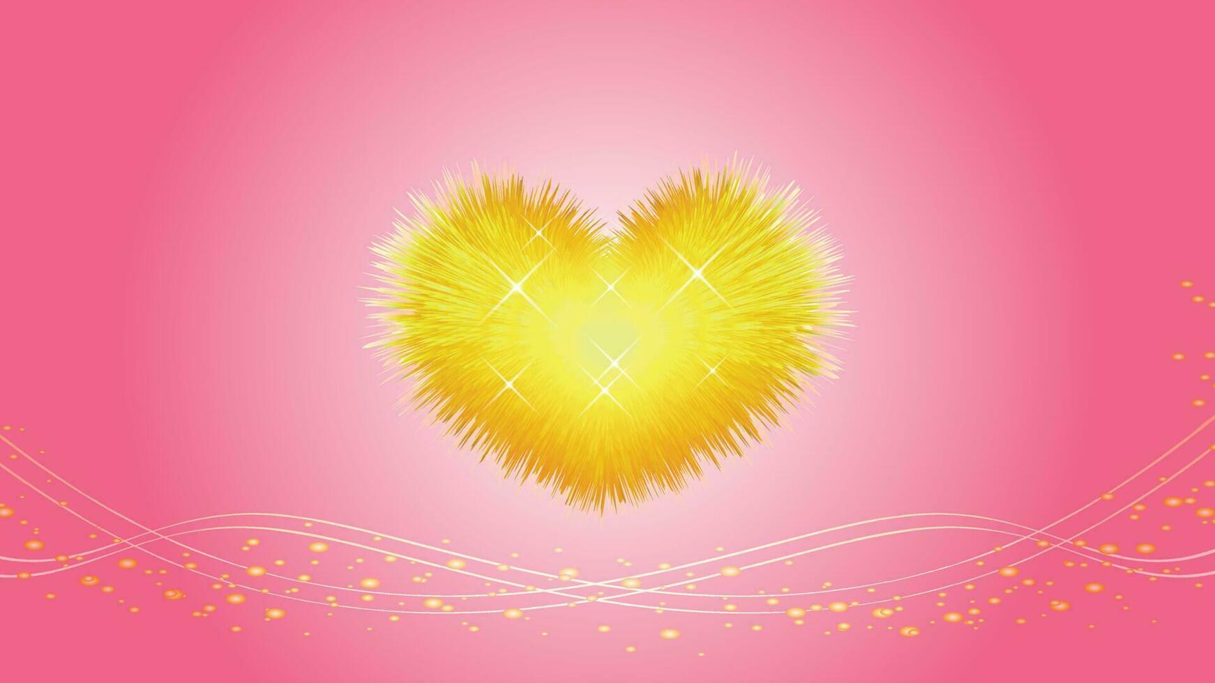 Furry Heart on Pink Background vector