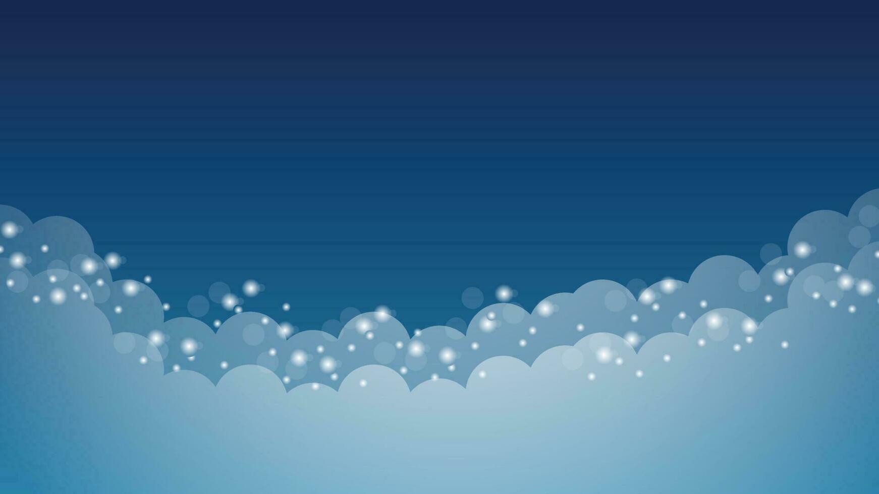 Blue Cloud Background with Stars vector
