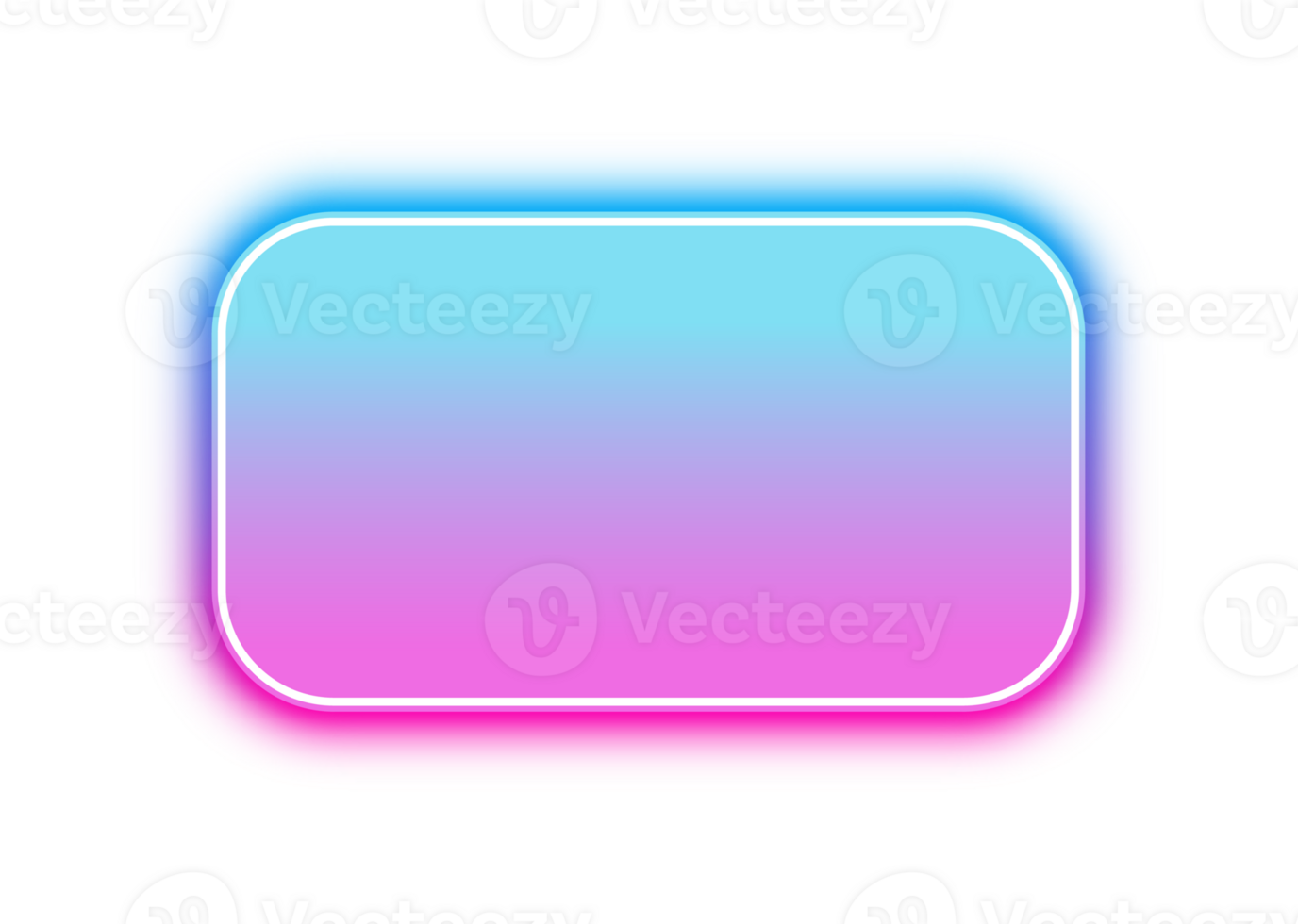 Neon rectangle border frame glowing in blue and pink light png