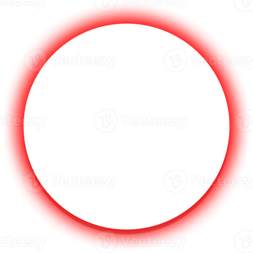 Transparent neon bright red circle badge png