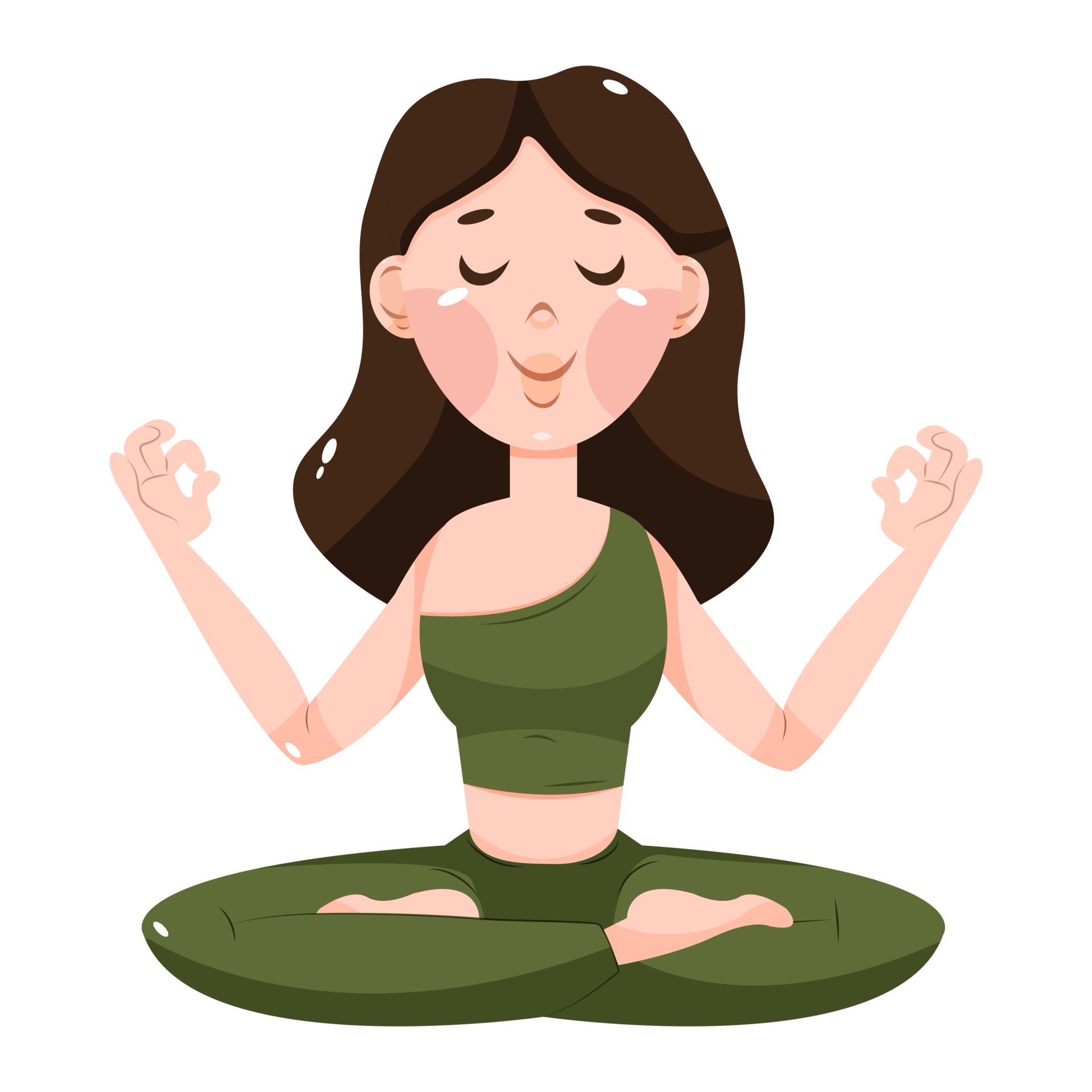 Woman meditating. Concept illustration for yoga, meditation, relax