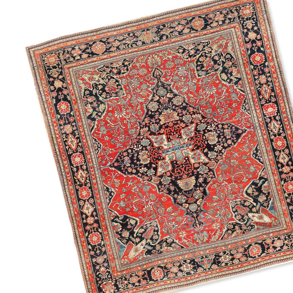 Persian carpet with traditional pattern png