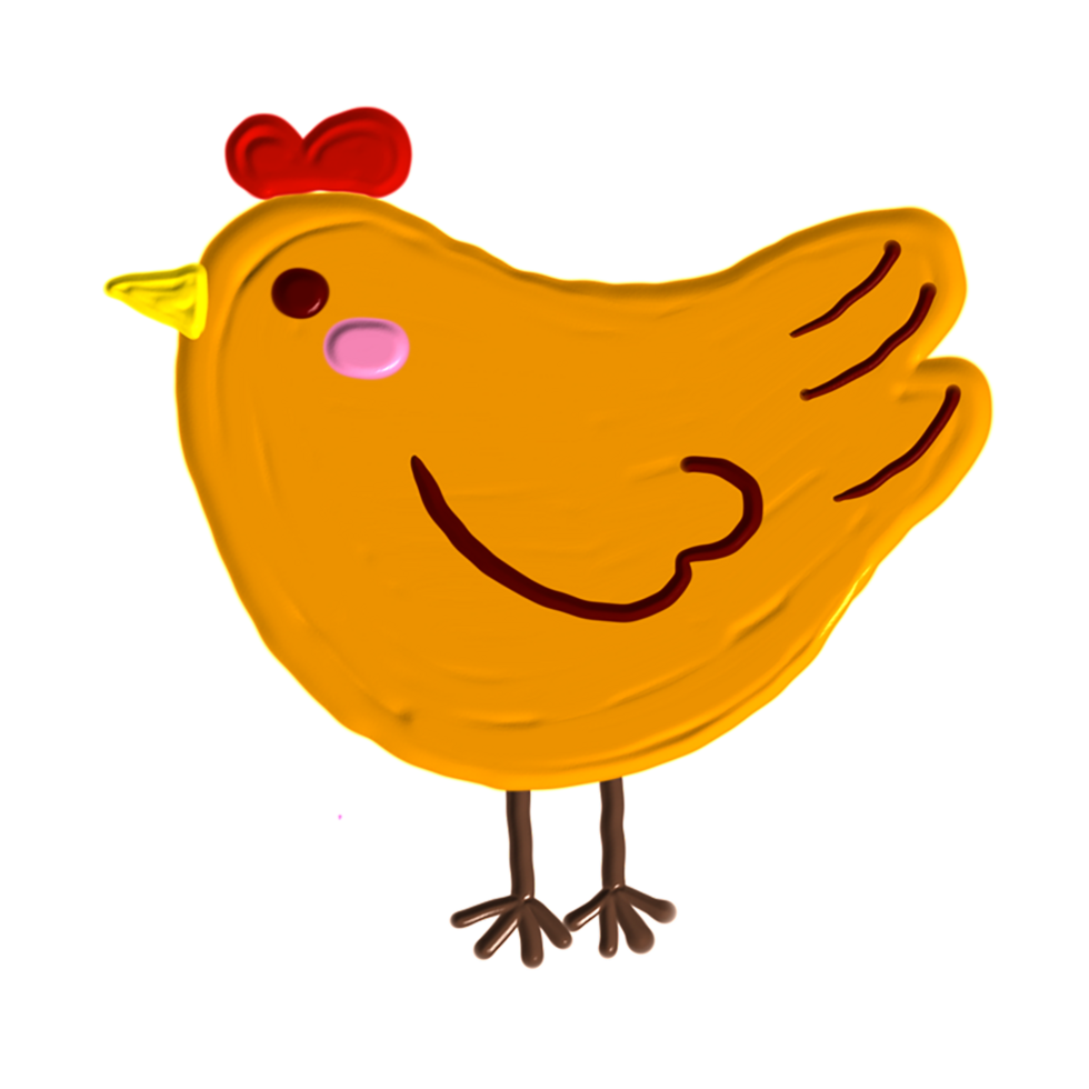 cute sticker with acrylic painting png