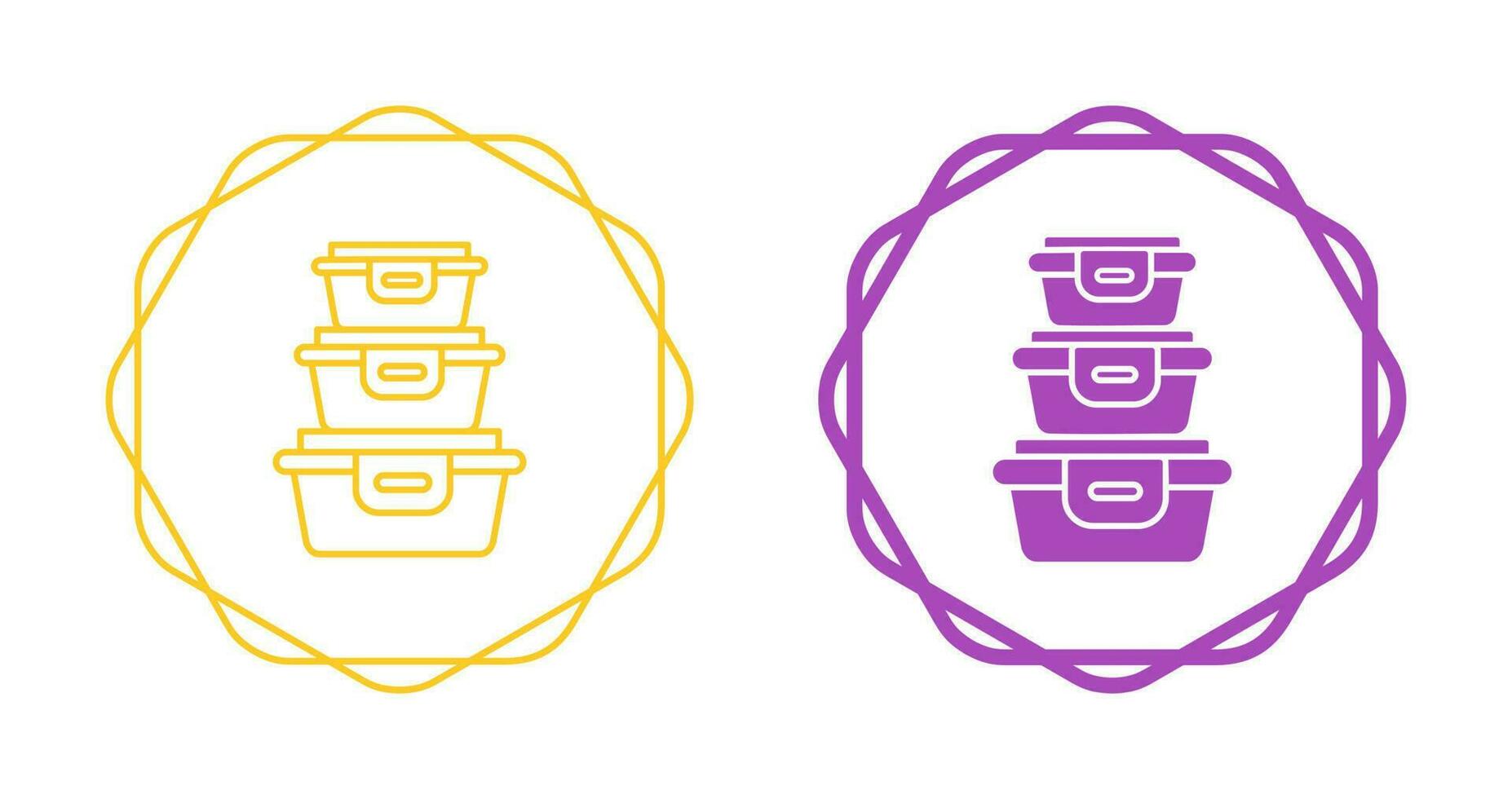 icono de vector de contenedor de alimentos de plástico