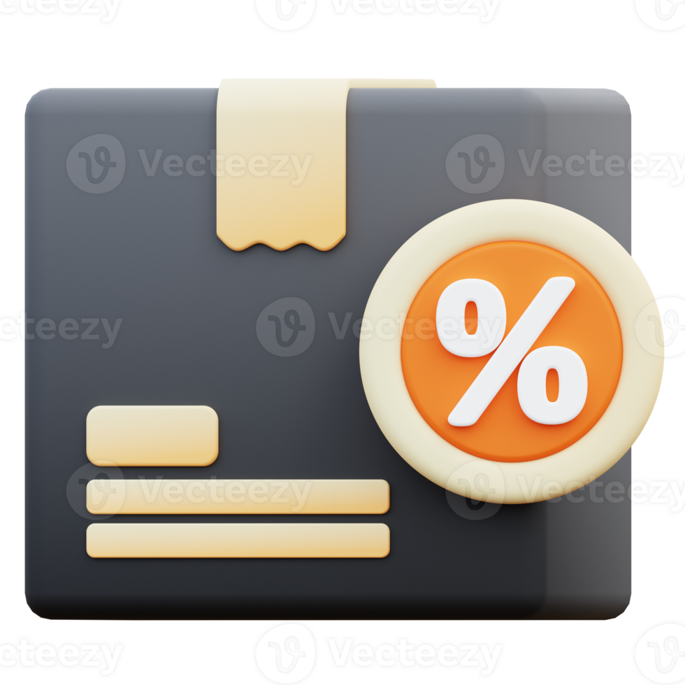 3d render of box icon png