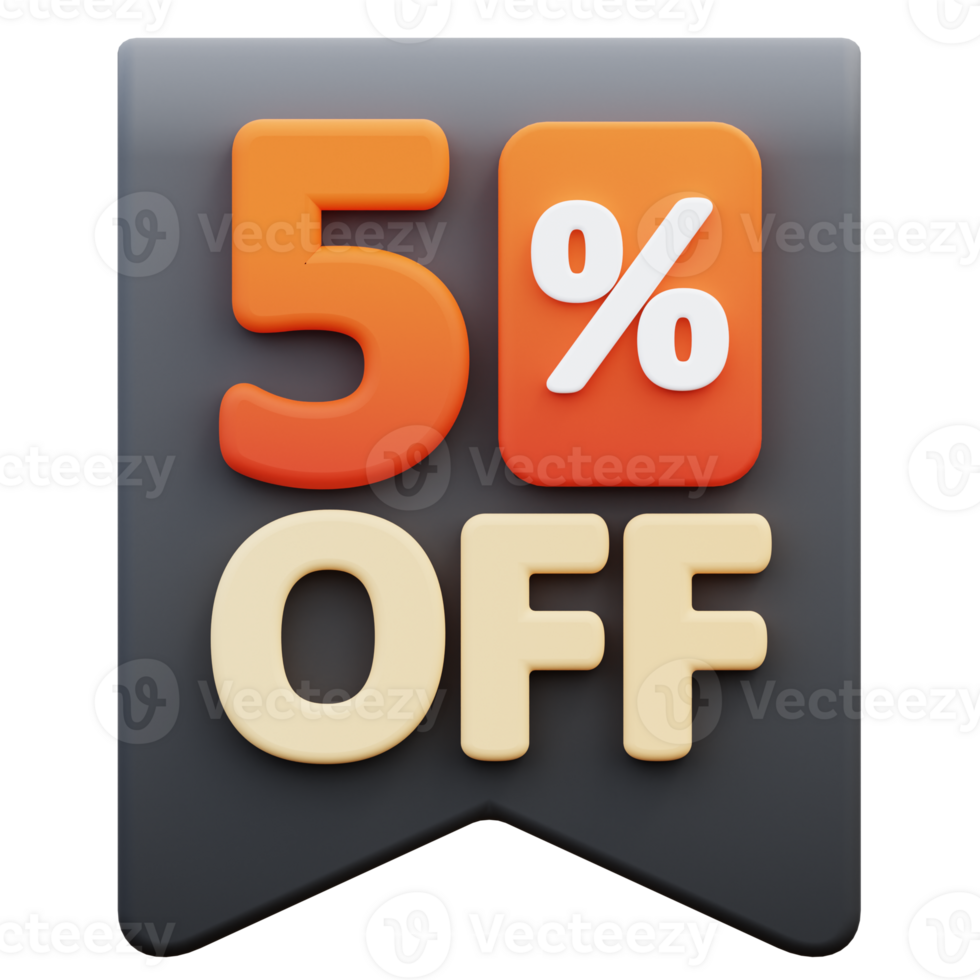3d render of discount icon png