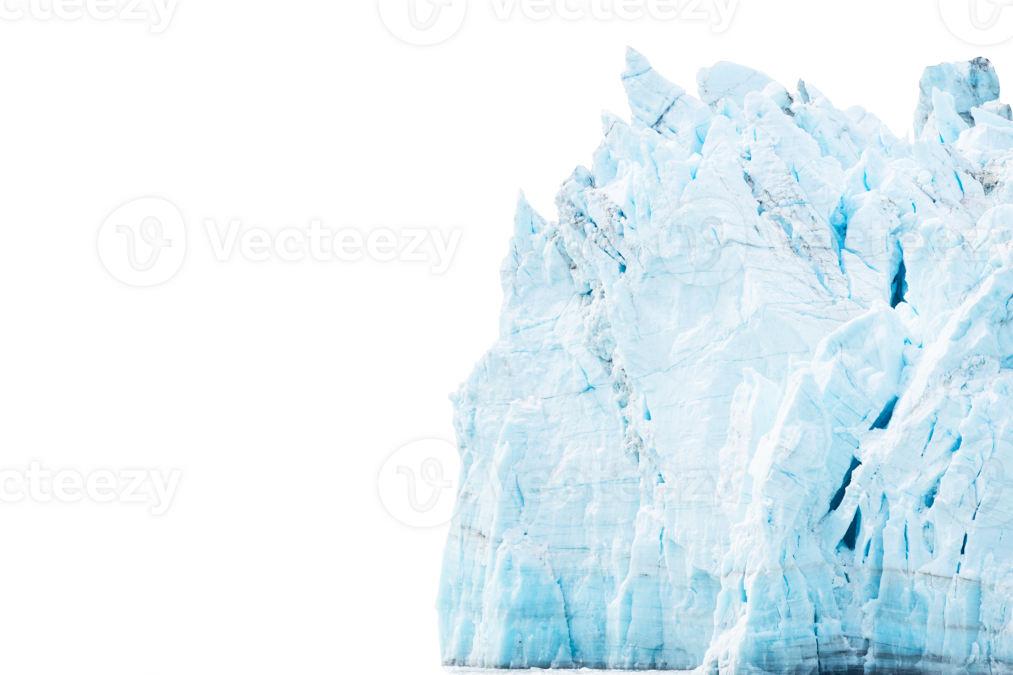 Transparent ice glaciers melting with no background. Sunny melting glacial ice Atlantic Ocean Greenland. png