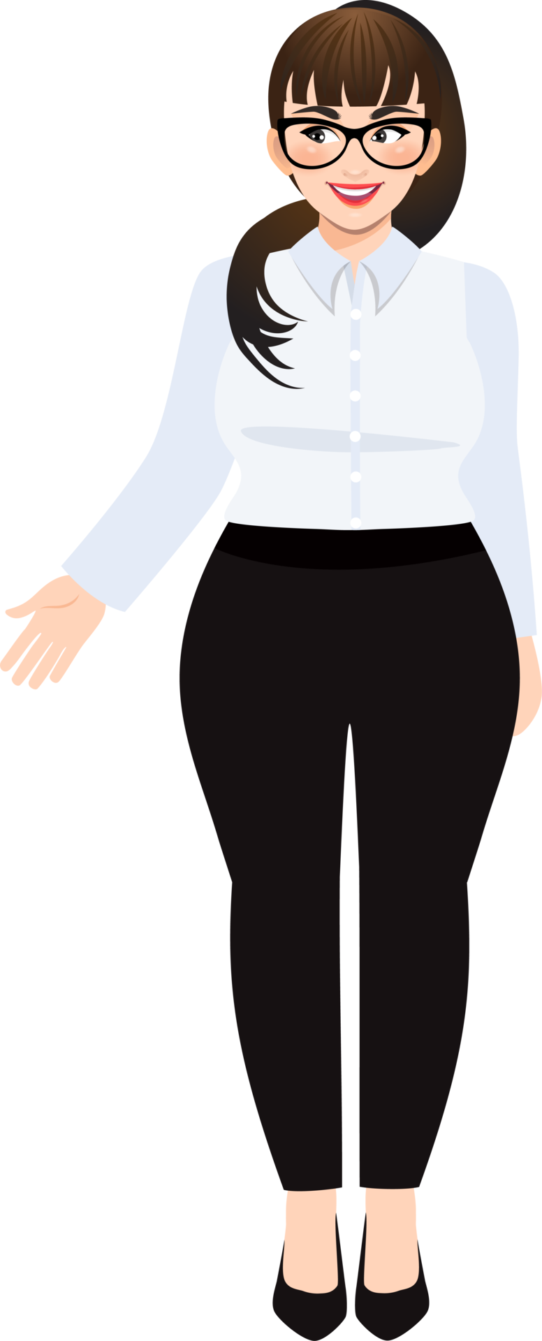 Plus Size Businesswoman Cartoon Character Or Beautiful Business Woman In Office Style White