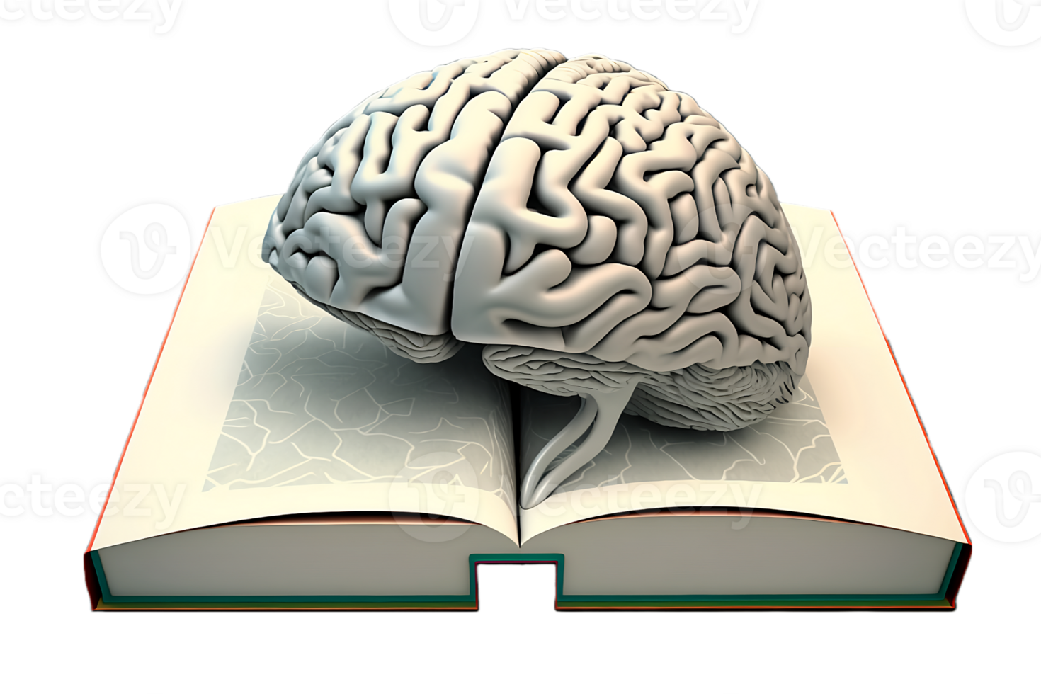 foto describiendo el cerebro crecimiento o conocimiento desde libro, plata con generativo ai png