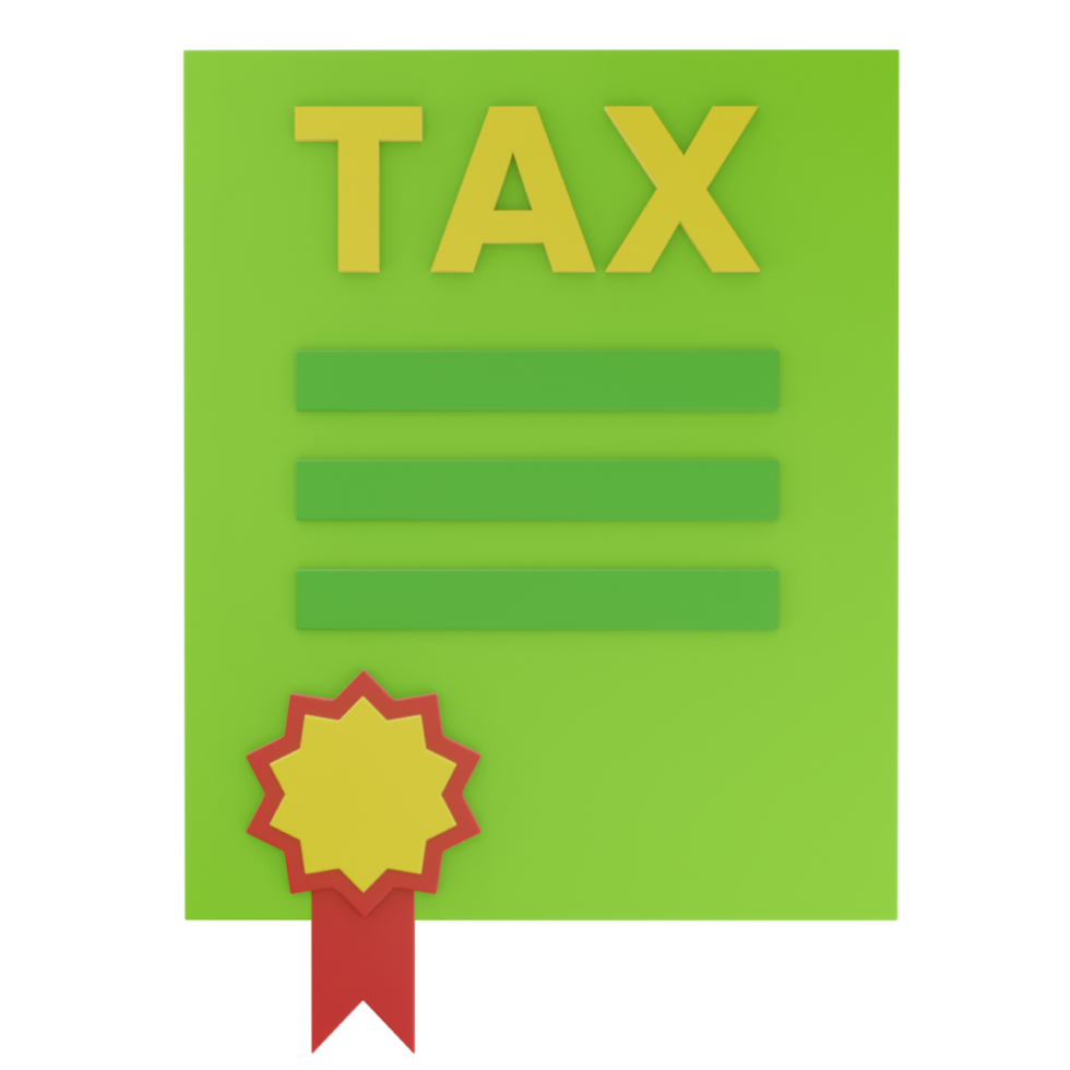 3D Tax Paper Illustration png