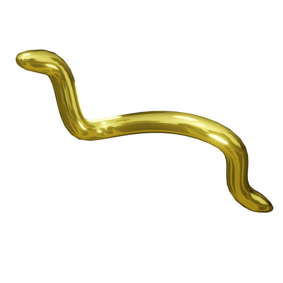 3D Abstract Gold Chrome Liquid Shape png