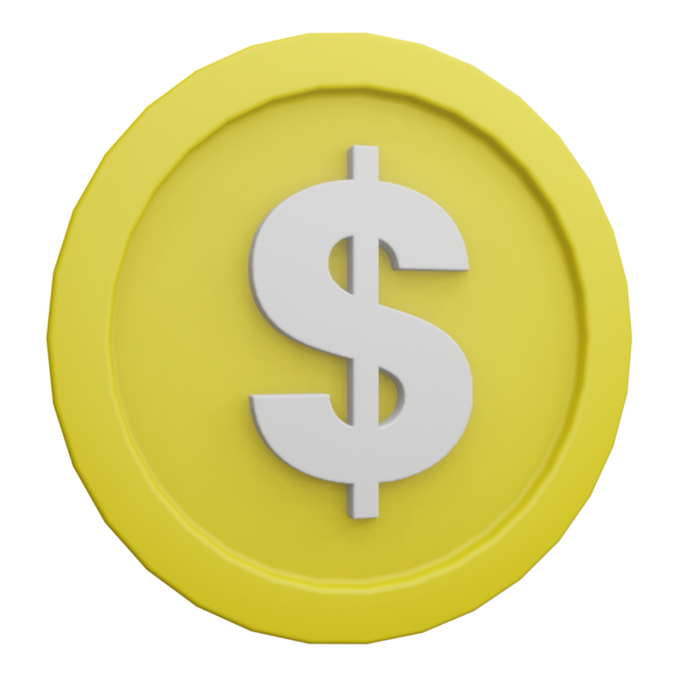 3D Coin Dollar Illustration png