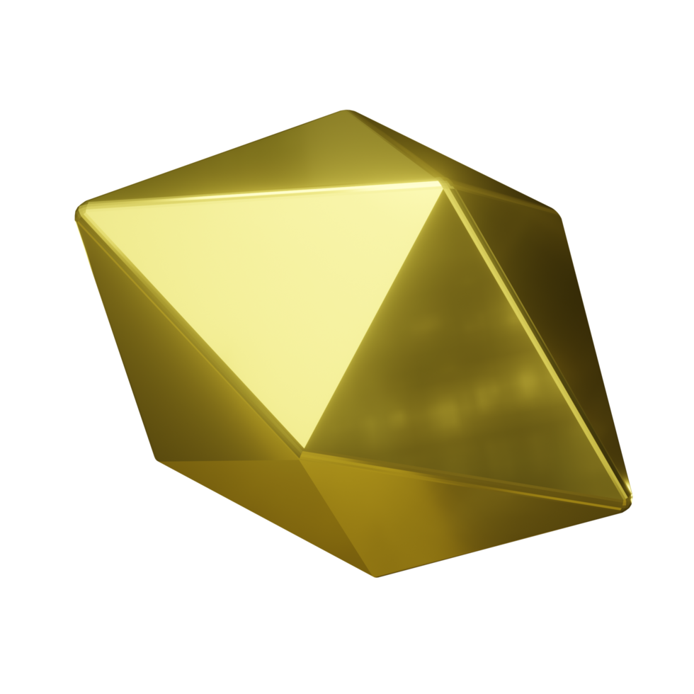 3D Abstract Gold Chrome HexagonalShape png