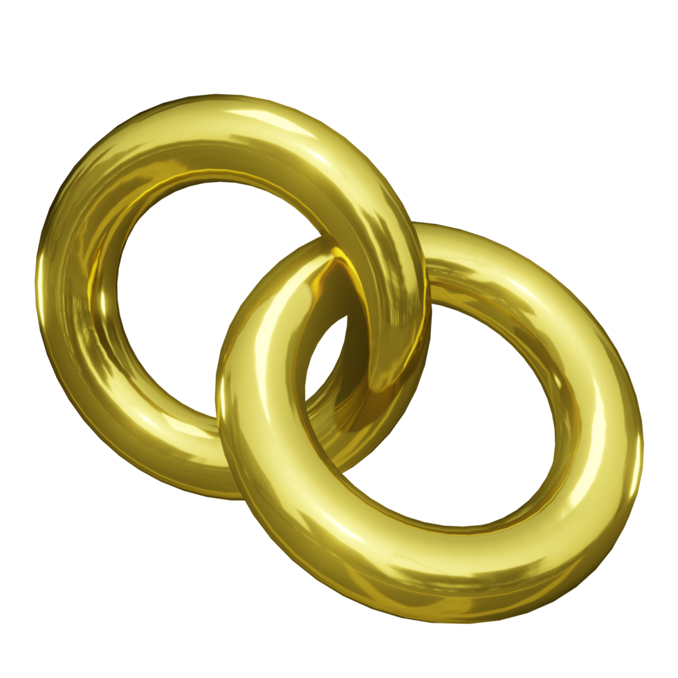 3d abstrait or chrome bague forme png