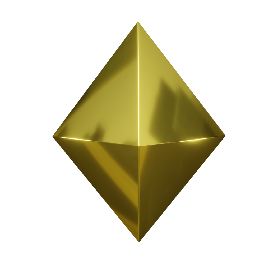 3D Abstract Gold Chrome HexagonalShape png