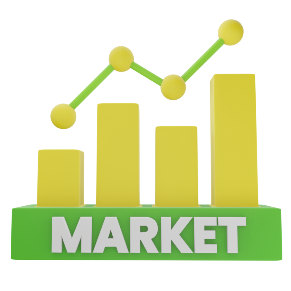 3d azione mercato statistico illustrazione png