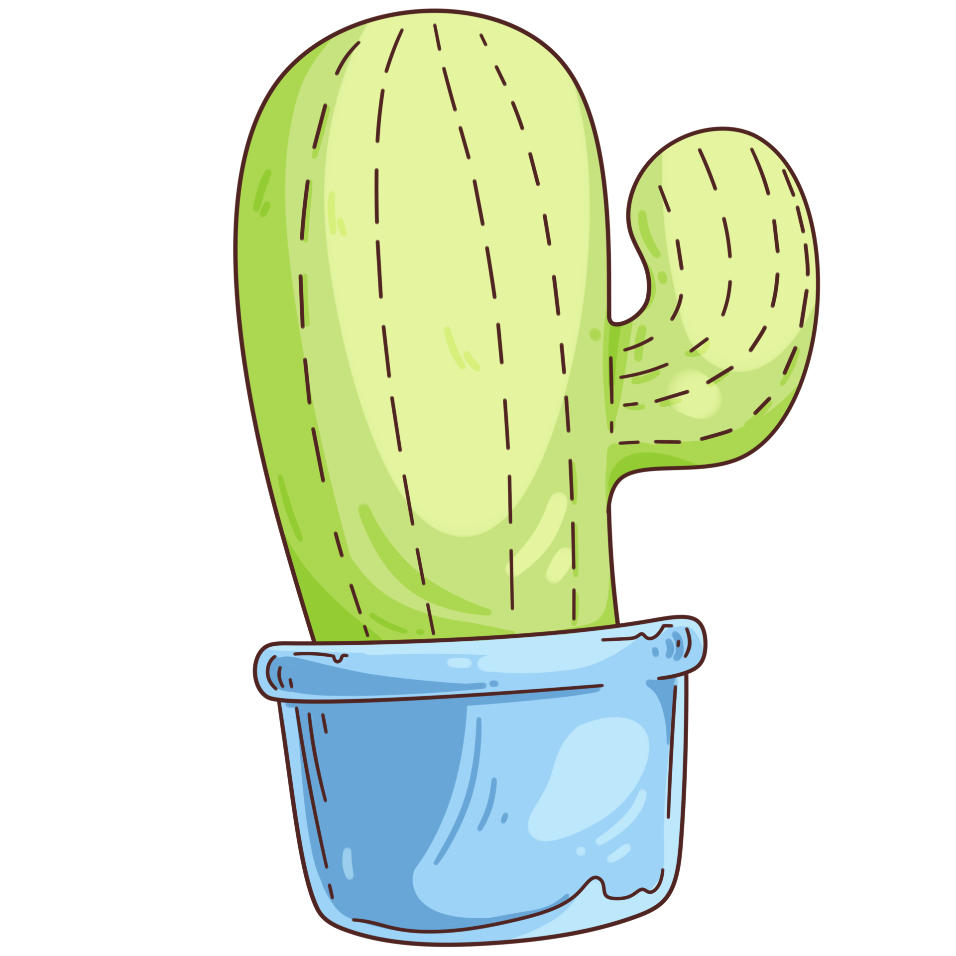 Cartoon Cactus Potted Plant Plant Cactus PNG , Cacto Clipart