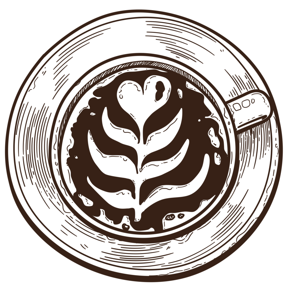 Cup of Coffee Cappuccino Ink Cafe Isolated PNG