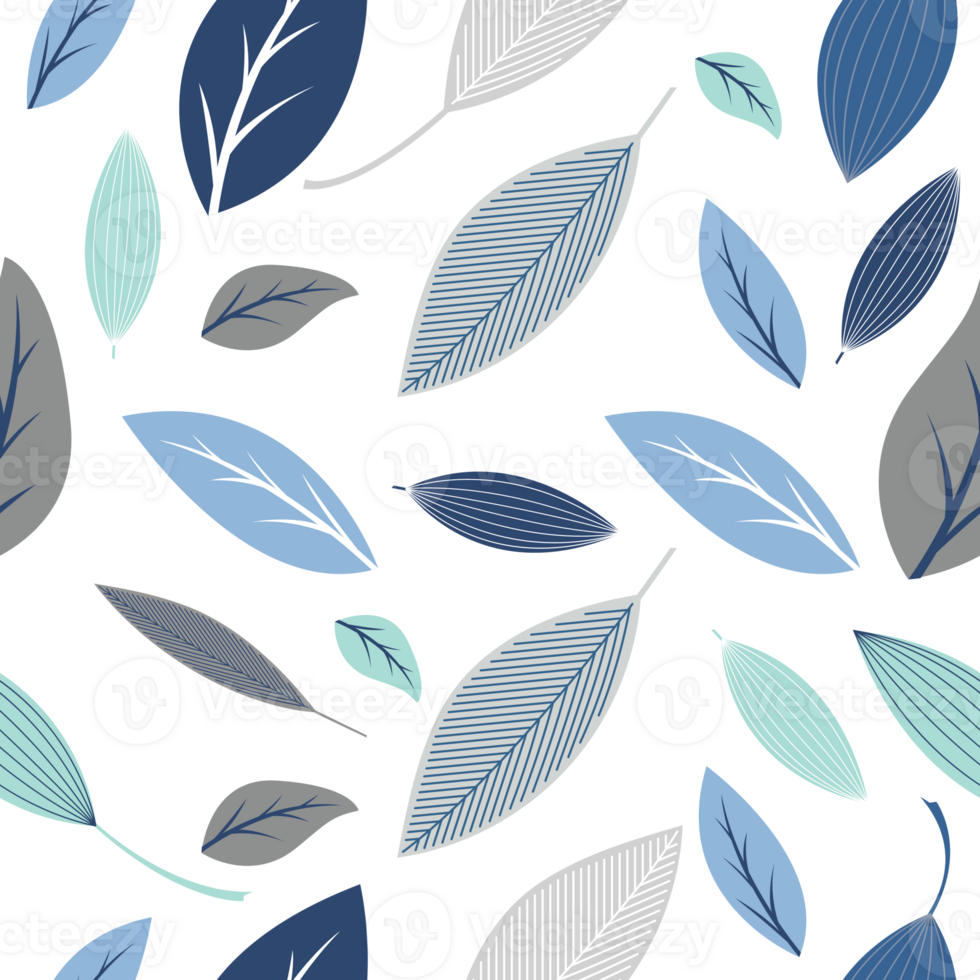 Seamless stylish leaves pattern png