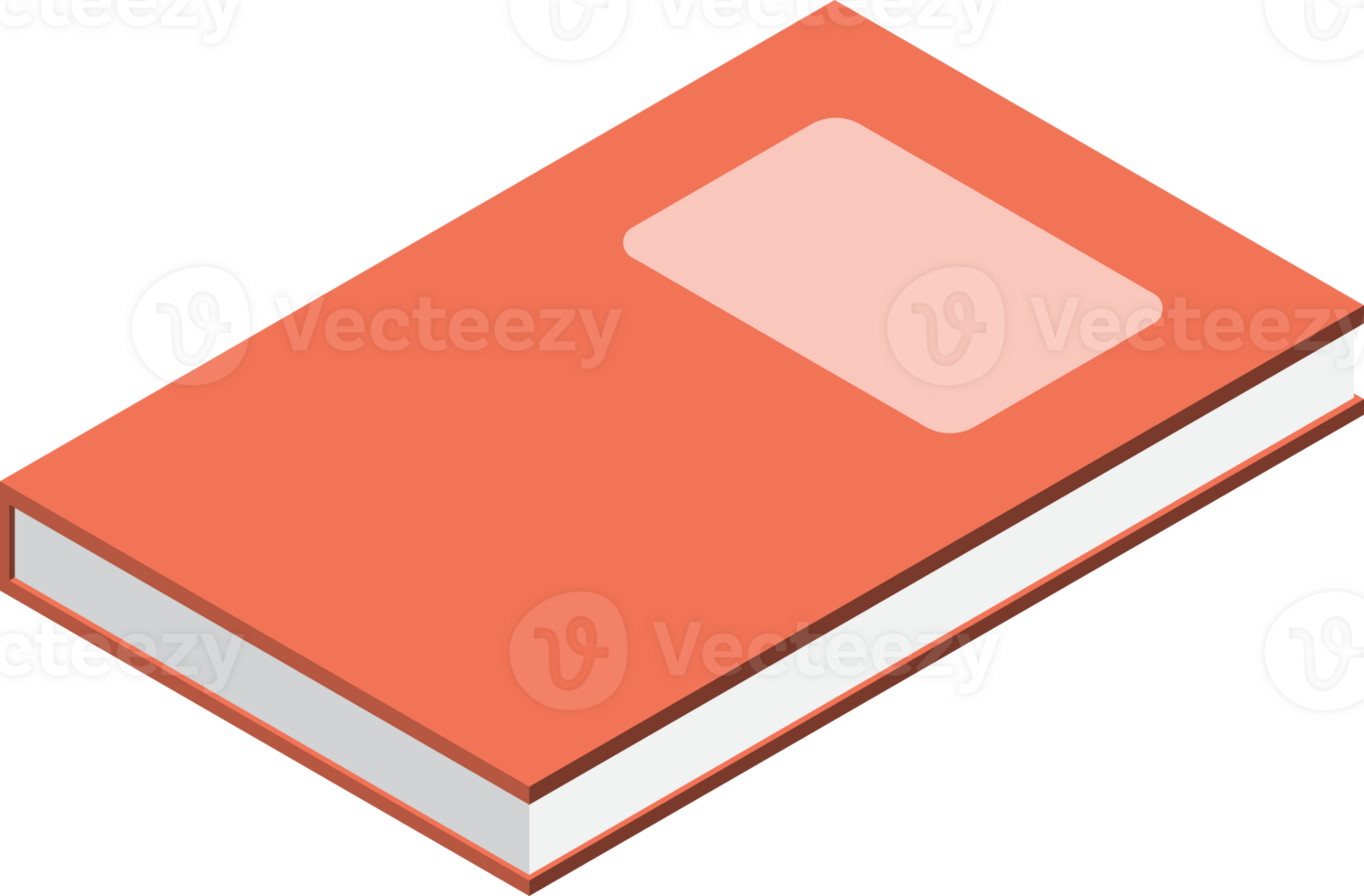 Orange text book isometric png