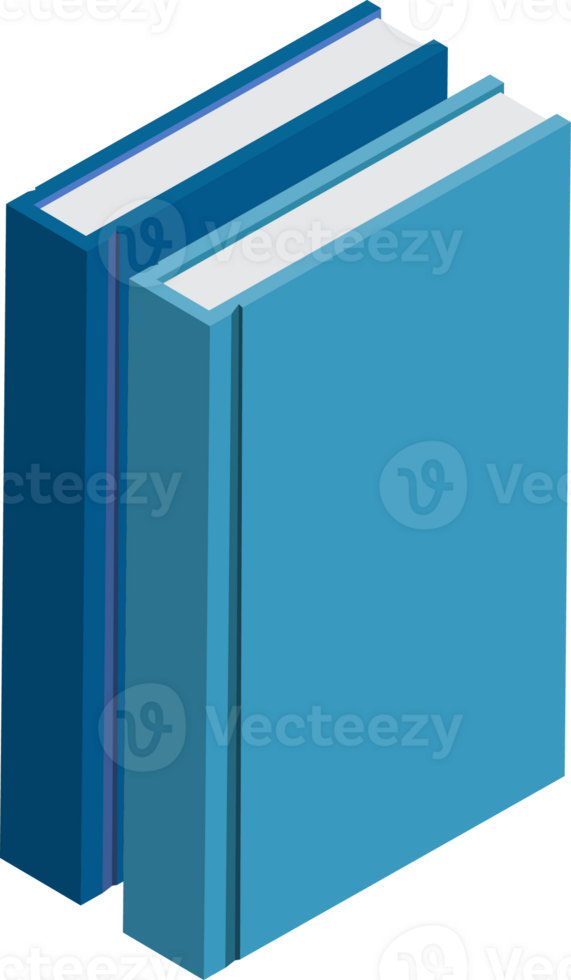 Blau Text Buch isometrisch png