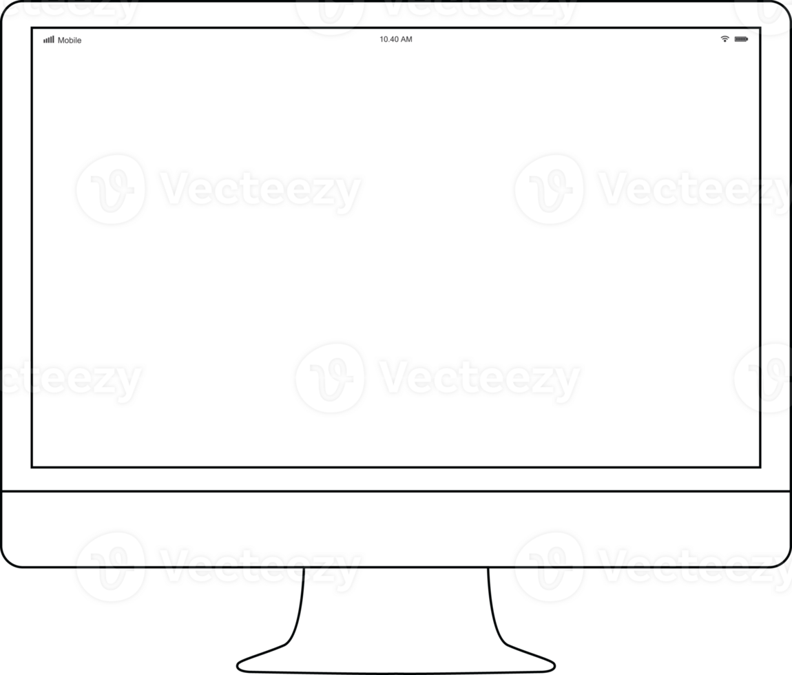 Computer white outline 23985185 PNG