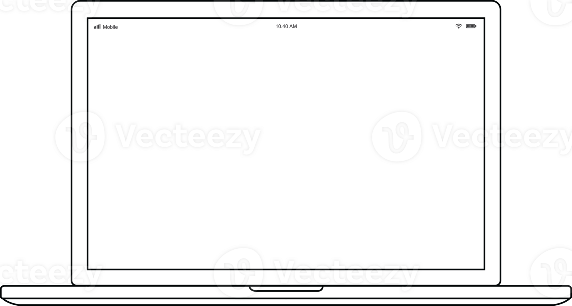 Laptop white outline png