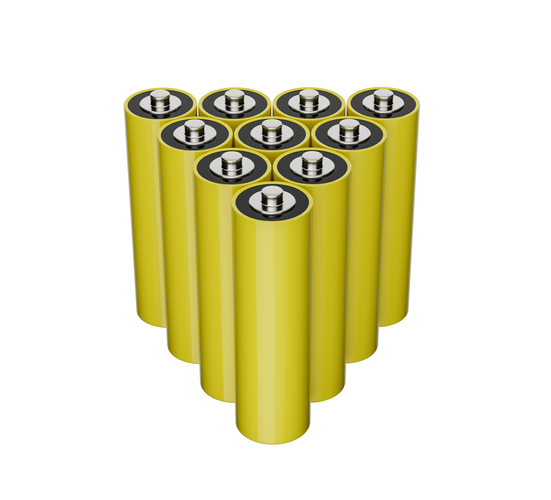 AA Size battery Yellow color isolated blank rechargeable battery double