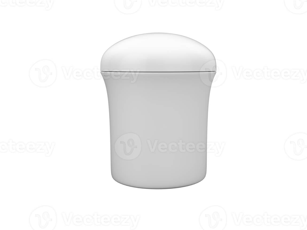 White cosmetic jar Dome shape Blank Cosmetic Container for Cream 3D rendering png