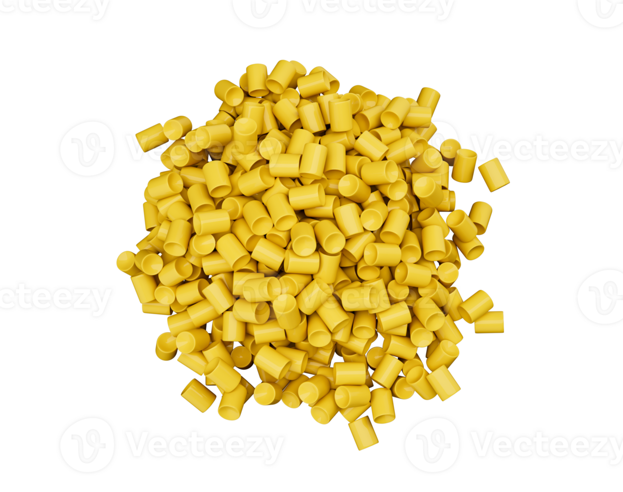 Yellow Plastic pellets  Close-up Plastic granules Polymer Black plastic beads resin polymer pallet petrochemical 3d illustration png