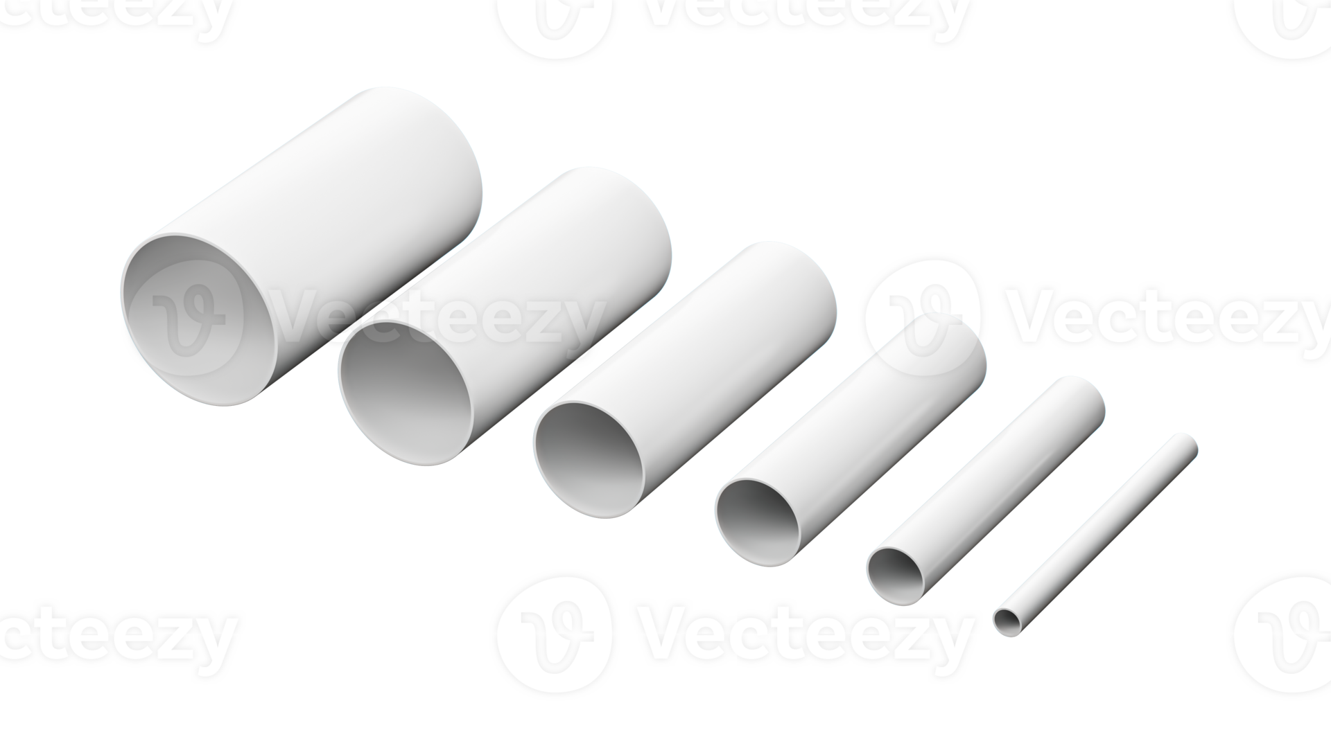 vit PVC rör beslag gemensam, PVC rör annorlunda storlek isolerat 3d