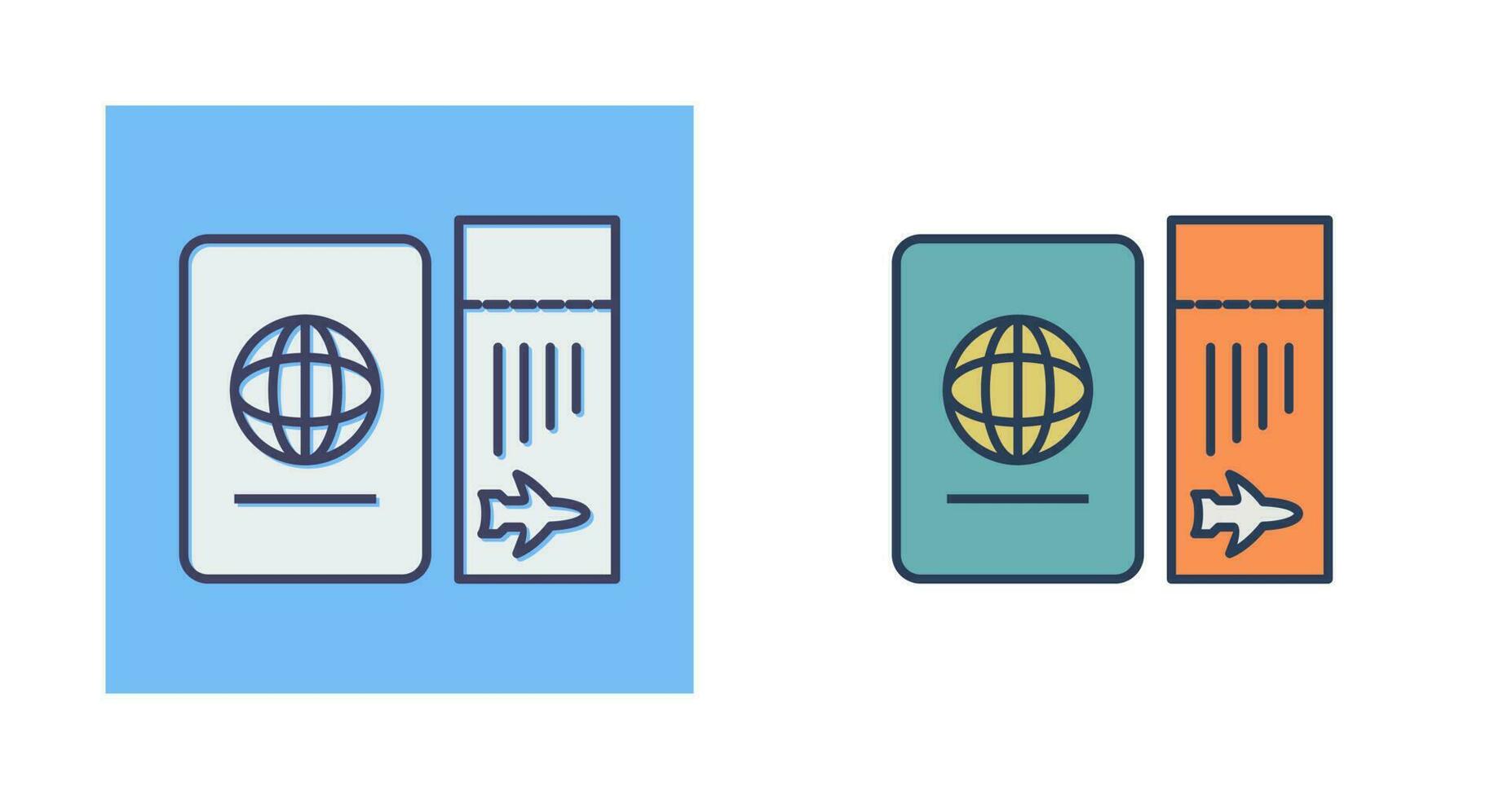 Ticket and Passport Vector Icon