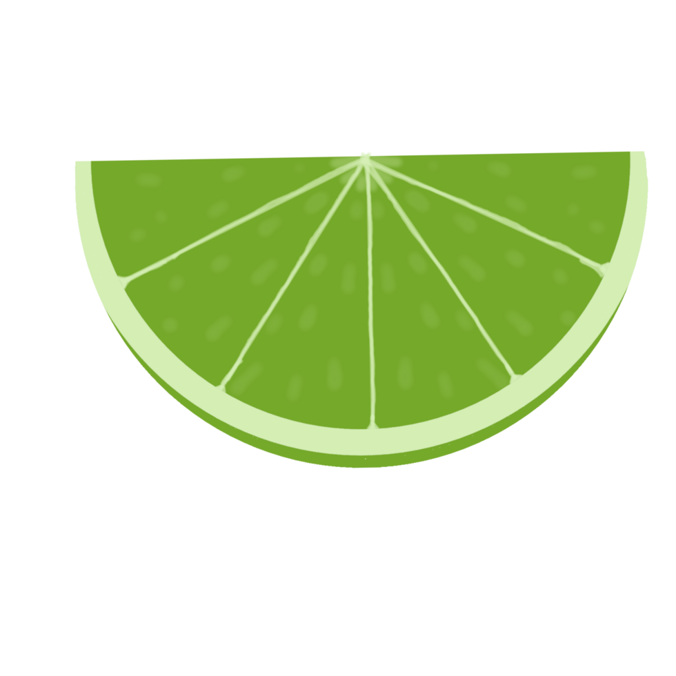 Green lemon slice illustration png