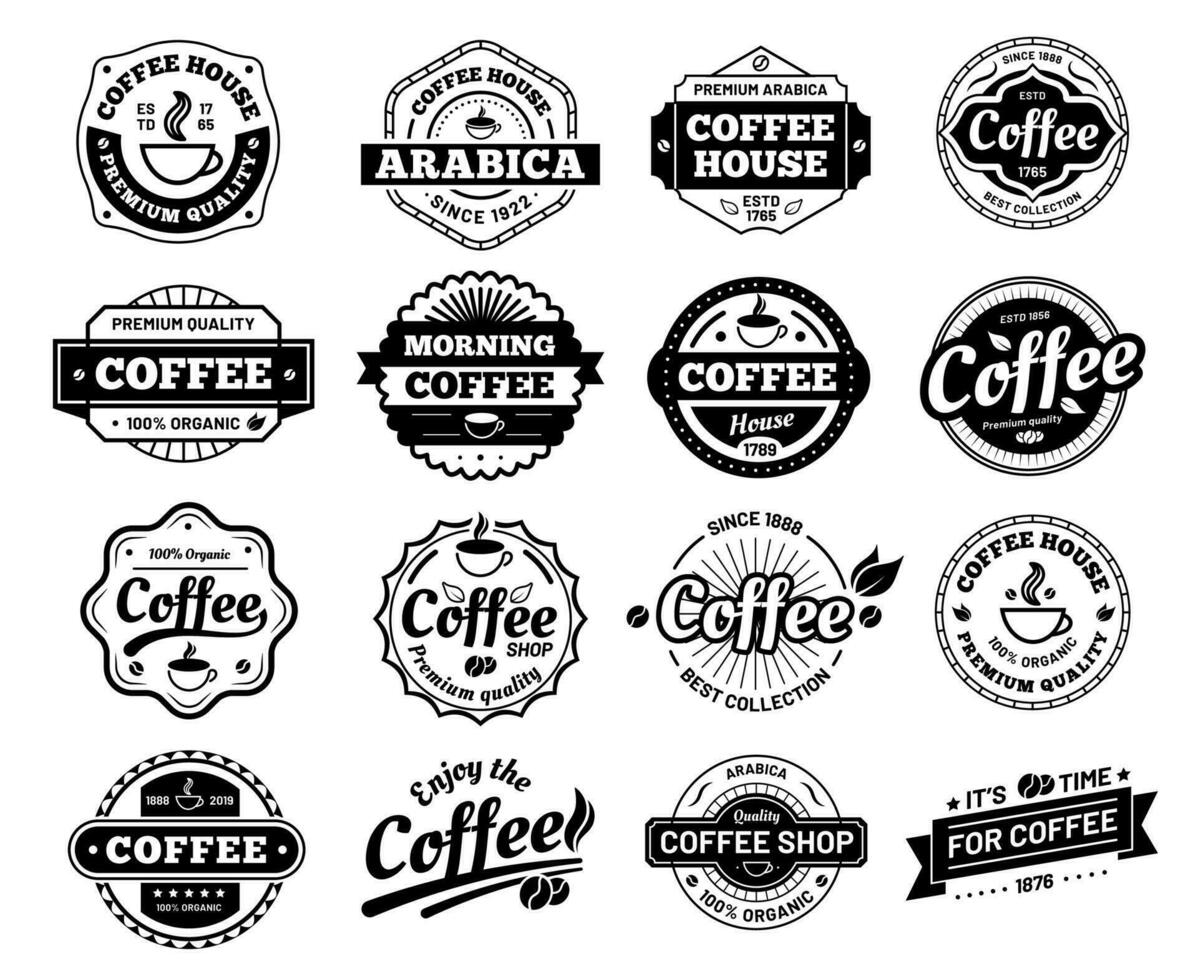 café insignias café logo sello pegatina. restaurante logotipo Clásico logotipo vector aislado ilustración