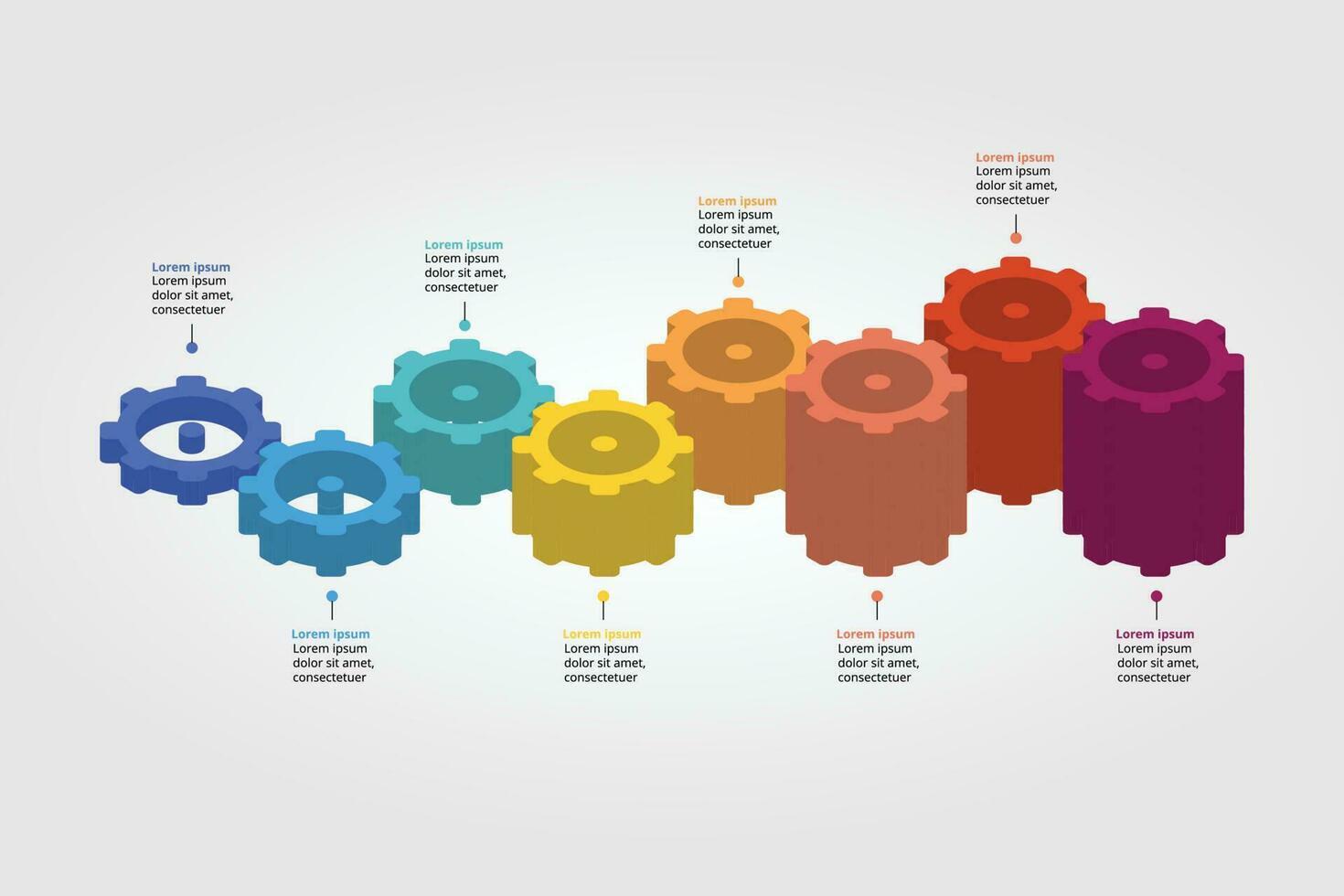 cog element for system template for infographic for presentation for 8 element vector